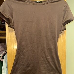 Forever 21 Chocolate Brown Short Sleeve Tee